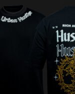 Black Oversized Gothic Graphic T-Shirt for Men – Heavyweight 280 GSM